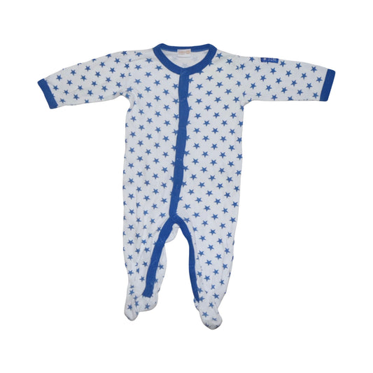 Lång Pyjamas med fot från LINDEX - Storlek 62 - Vit & Blå