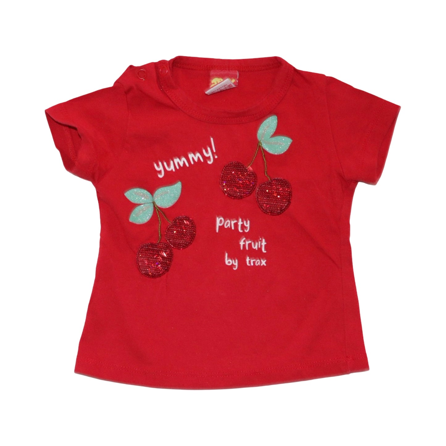 Kortärmad T-shirt & Shorts Matchande Set från TRAX Mini - Storlek 74 - Röd & Vit (Multi)