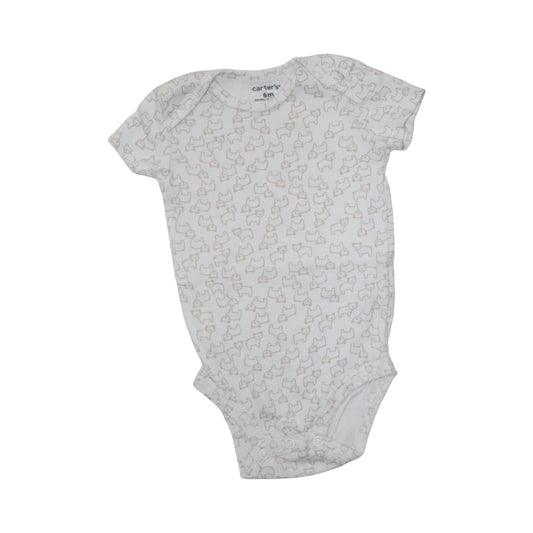Kortärmad Body från Carter’s - Storlek 68 - Vit & Beige