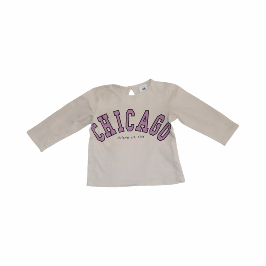 Långärmad T-shirt från H&M - Storlek 68 - Beige & Lila