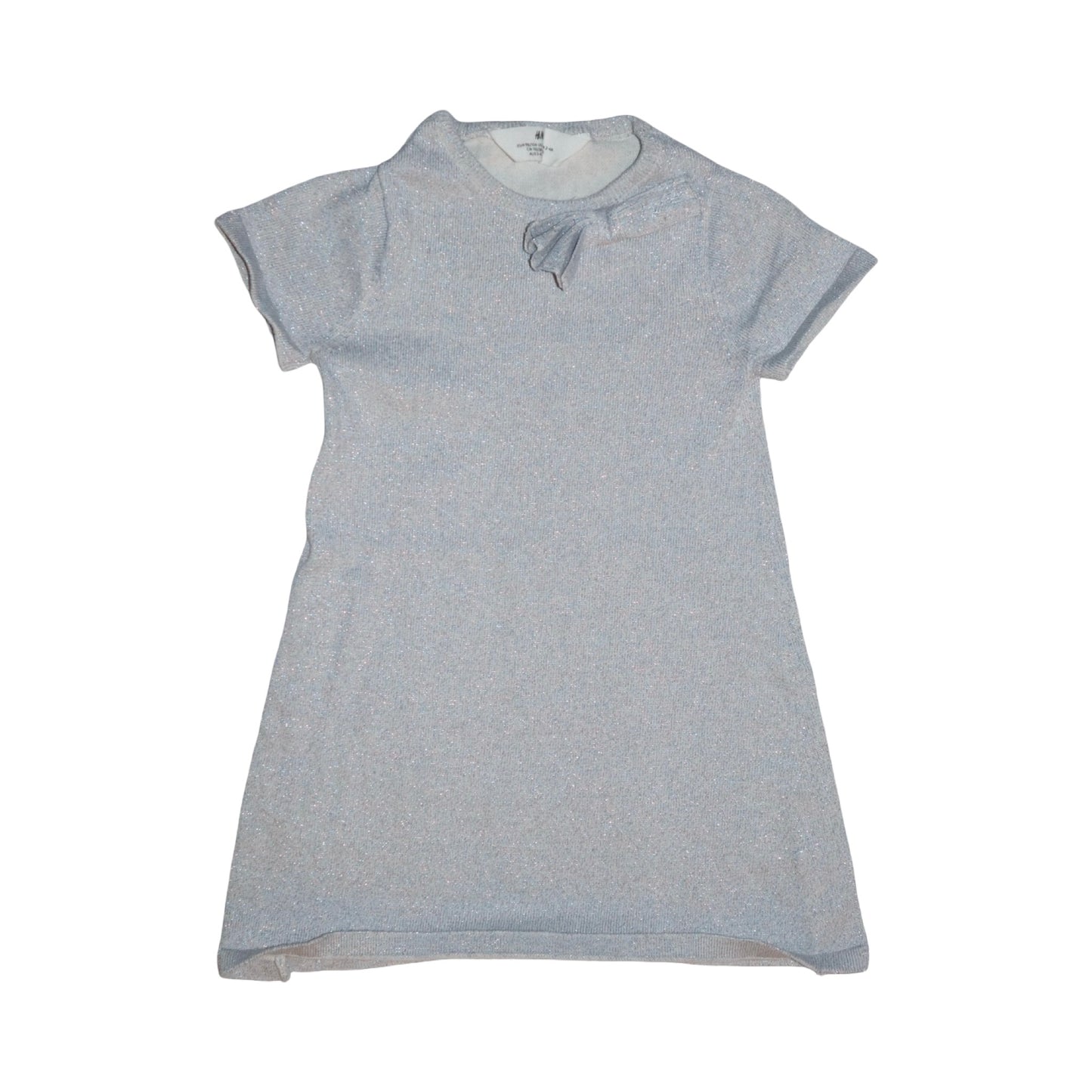 Kortärmad Klänning från H&M Storlek 98/104 - Ljusgrå (Silver)