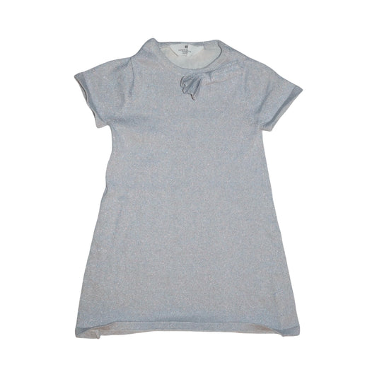 Kortärmad Klänning från H&M Storlek 98/104 - Ljusgrå (Silver)