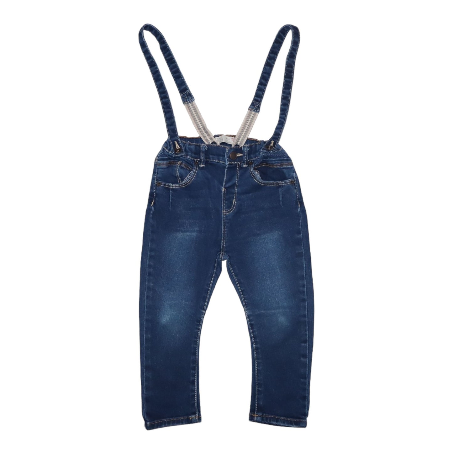 Jeans med hängslen från Zara - Storlek 92 - Blå