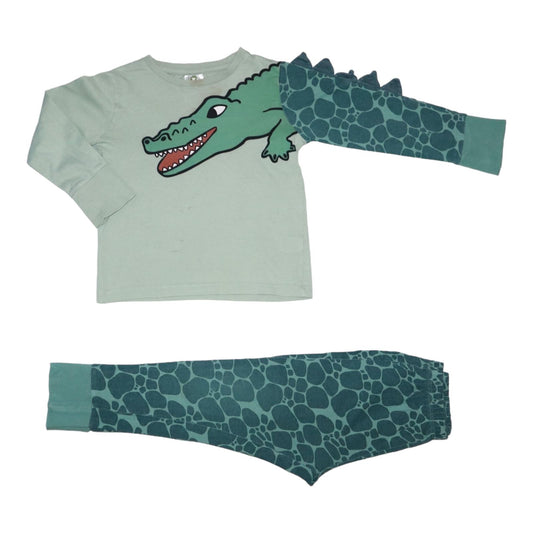 Pyjamas Tröja & Byxor Matchande Set LINDEX - Storlek 98/104 - Grön & Ljusgrön