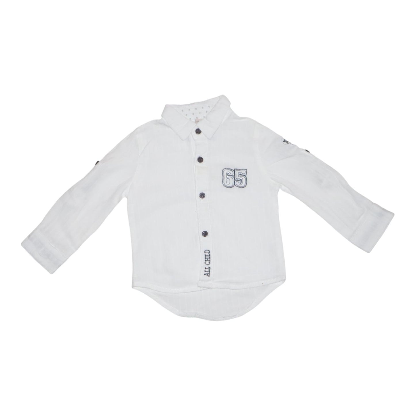 Långärmad Skjorta - Storlek 68 - Vit