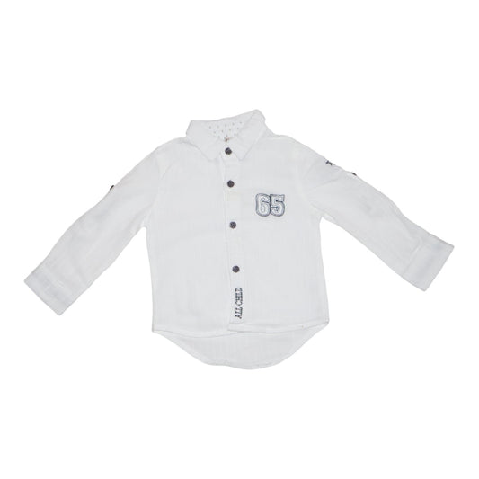 Långärmad Skjorta - Storlek 68 - Vit