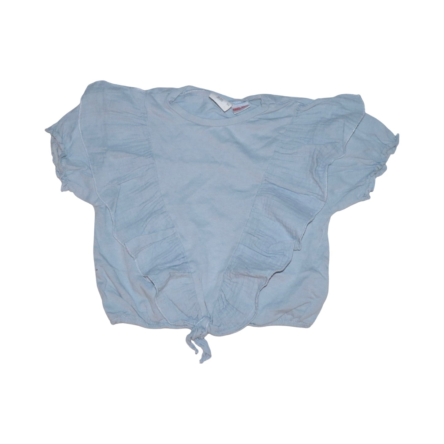 Kortärmad Blus & Shorts Matchende Set från ZARA & H&M - Storlek 92 - Ljusblå & Svart
