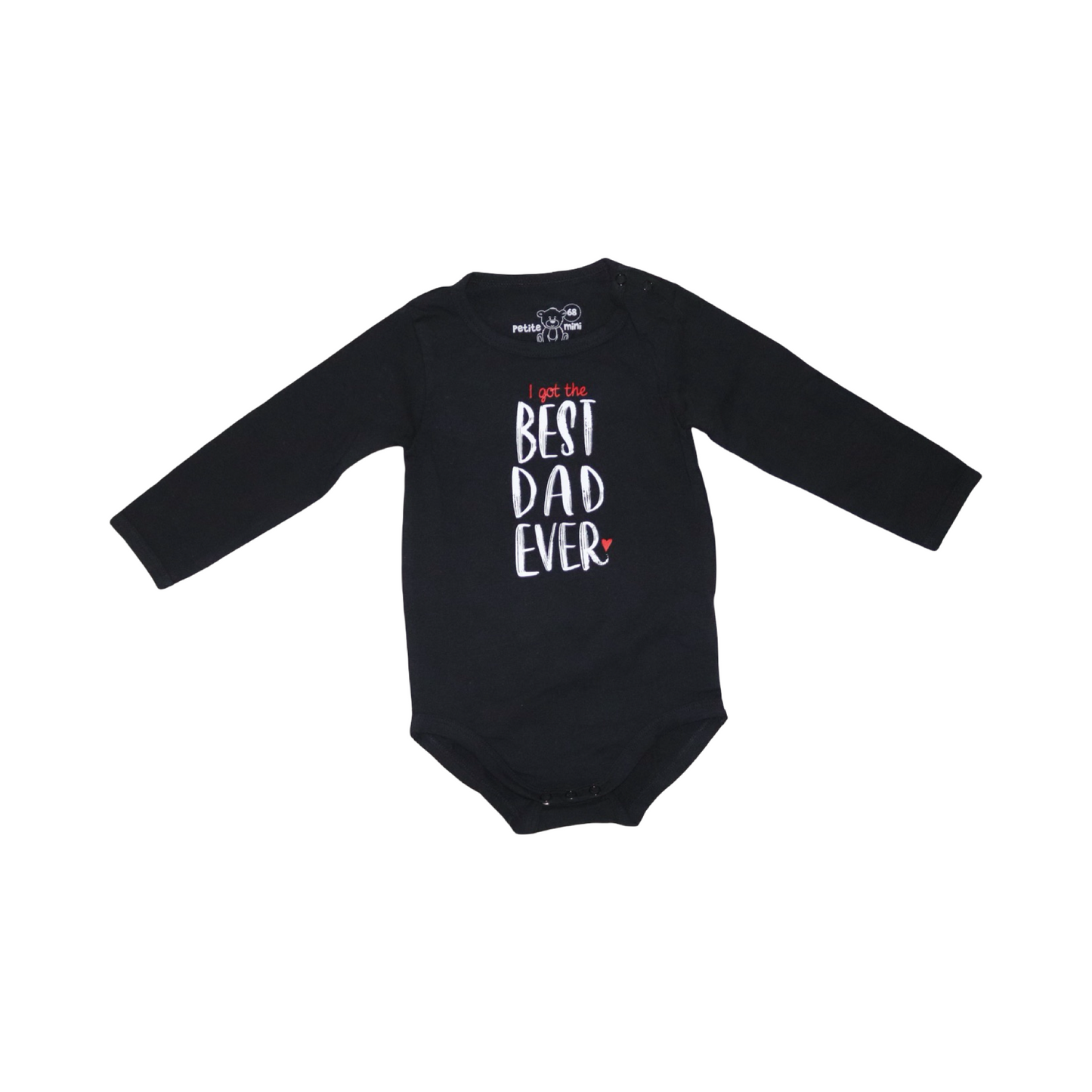 Långärmad Body (2 Pack) från petite mini - Storlek 68 - Svart & Vit (Multi)