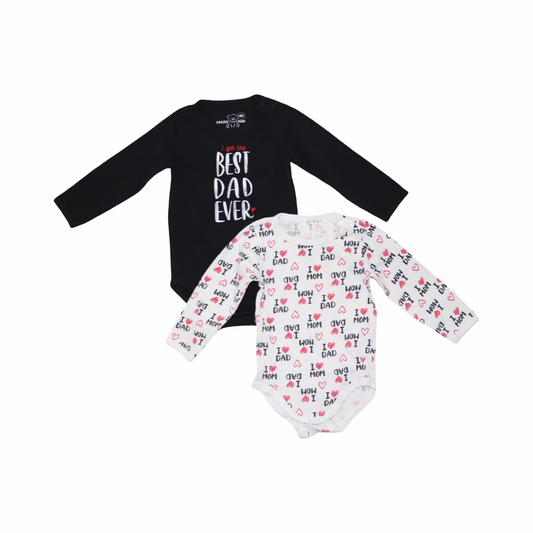 Långärmad Body (2 Pack) från petite mini - Storlek 68 - Svart & Vit (Multi)
