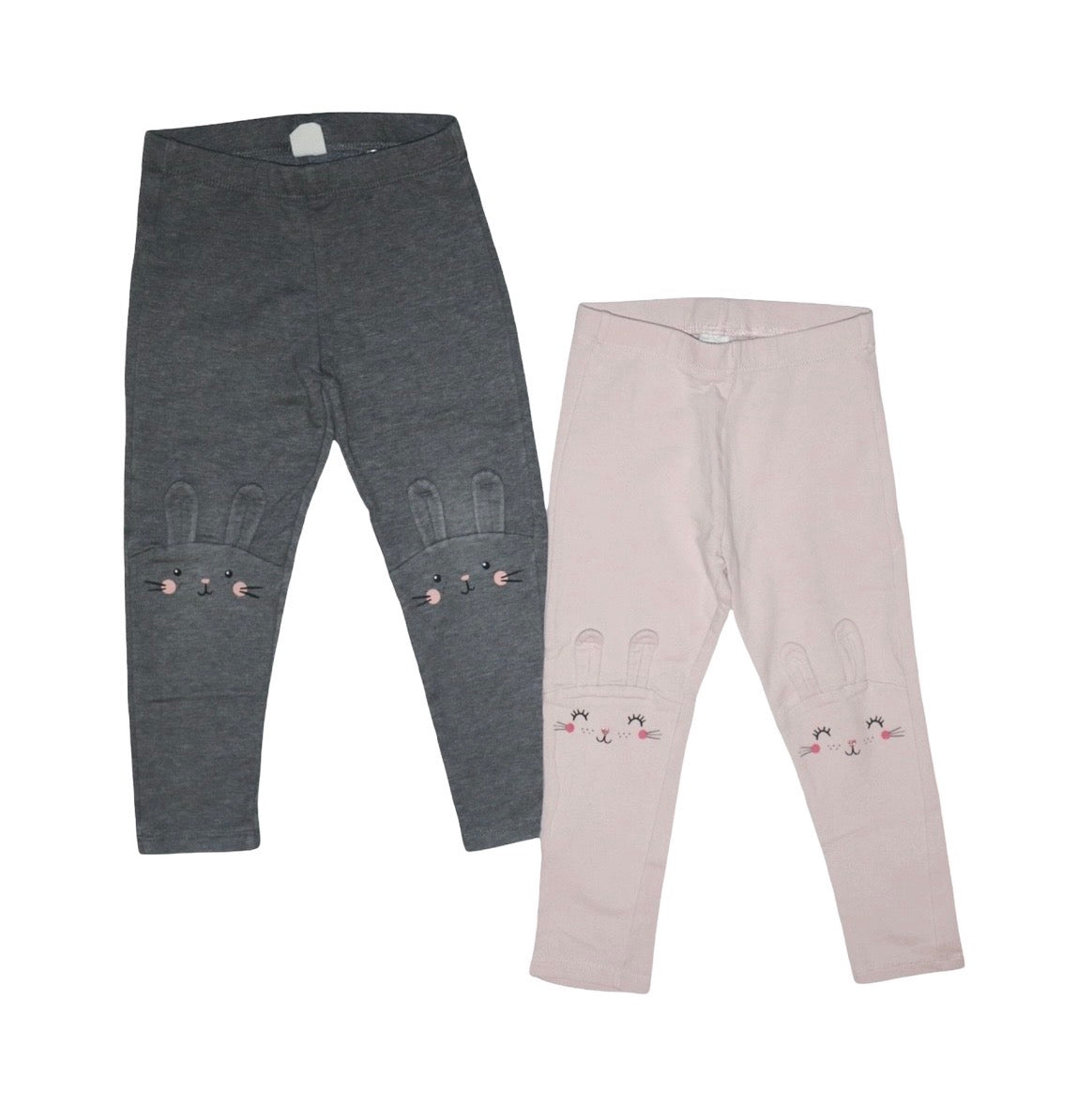 Byxor (2 Pack) från H&M - Storlek 98 - Grå & Ljusrosa