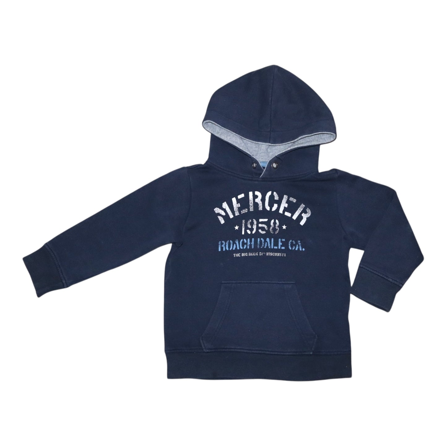 Tröja med huva från H&M L.O.G.G - Storlek 98/104 - Mörkblå