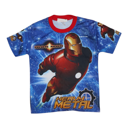 IRON MAN Tränings T-shirt - Storlek 116 -  Blå & Röd (Multi)
