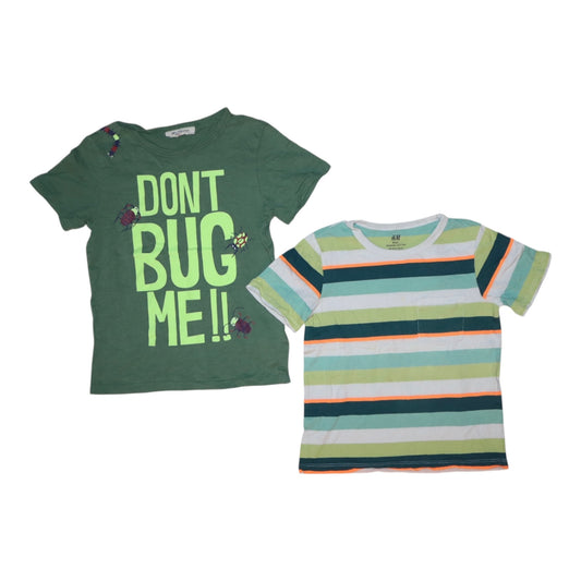 Kortärmad T-shirt (2 Pack) från H&M - Storlek 110/116 - Grön (Multi)