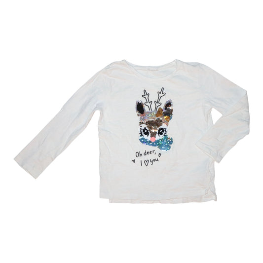 Långärmad T-shirt från H&M - Storlek 110/116 - Vit