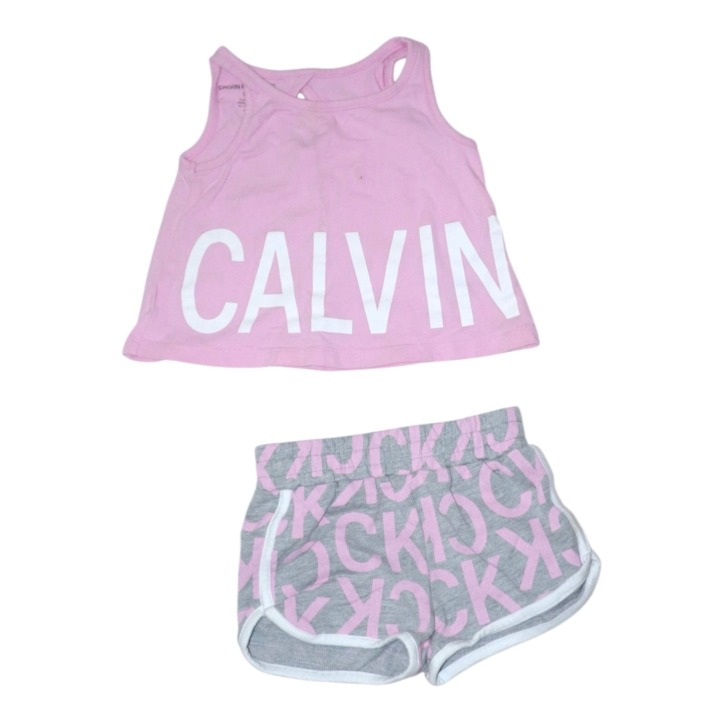 Linne & Shorts från CALVIN KLEIN - Storlek 80 - Ljusrosa & Grå