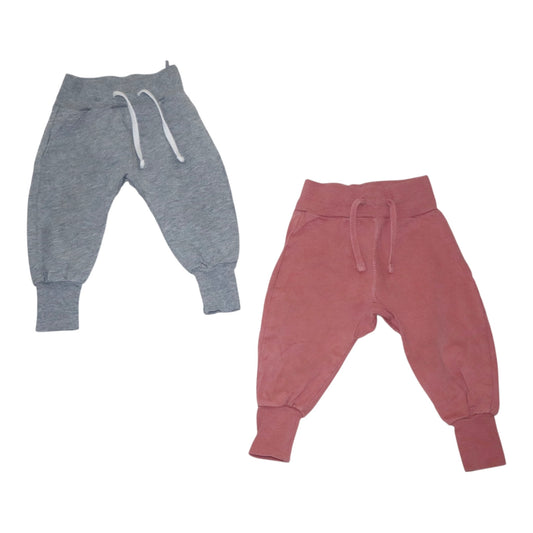 Byxor (2 Pack) från LINDEX - Storlek 80 - Rosa & Grå