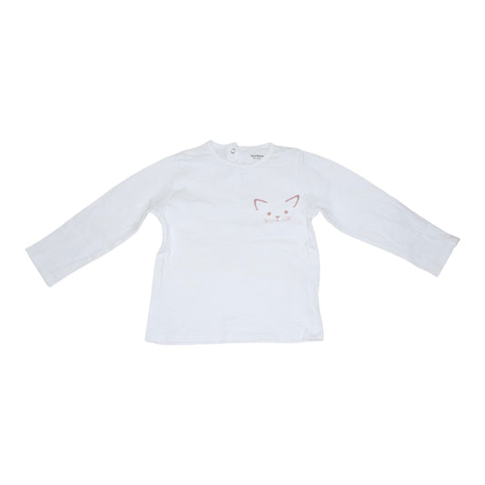 Långärmad T-shirt från vertbaudet - Storlek 80 - Vit