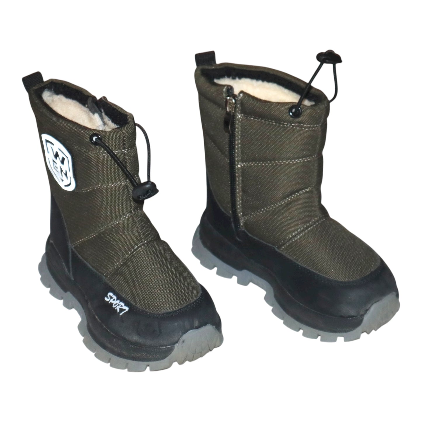 Fodrade Kängor - Storlek 27 (Innermått 17.5cm) - Mörkgrön & Svart