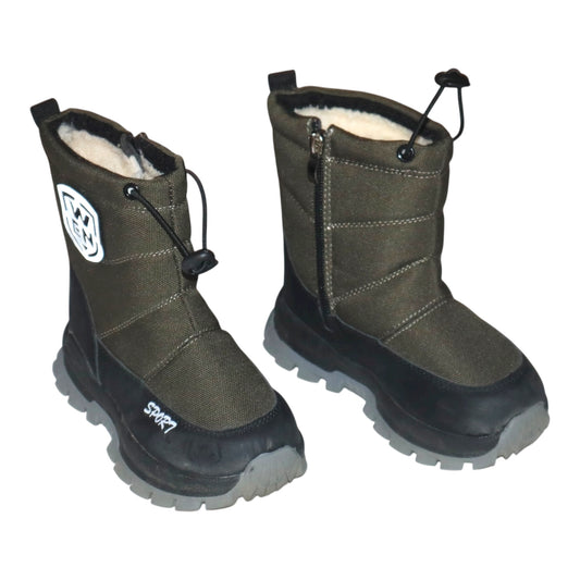 Fodrade Kängor - Storlek 27 (Innermått 17.5cm) - Mörkgrön & Svart