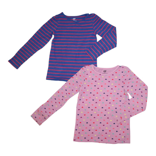 Långärmad T-shirt (2 Pack) från H&M - Storlek 110/116 - Lila & Rosa (Multi)