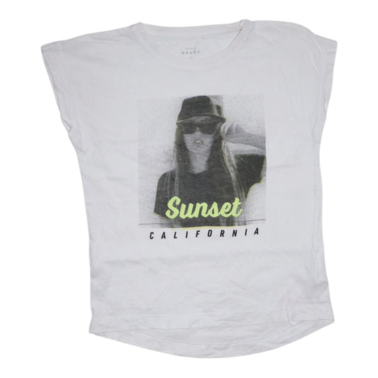 Kortärmad T-shirt från name it - Storlek 116 - Vit & Svart