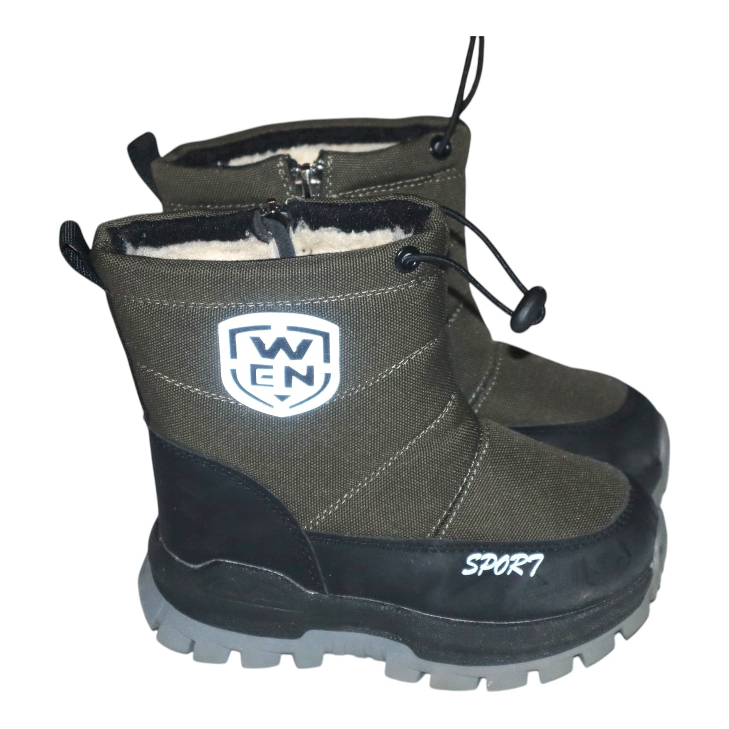 Fodrade Kängor - Storlek 27 (Innermått 17.5cm) - Mörkgrön & Svart