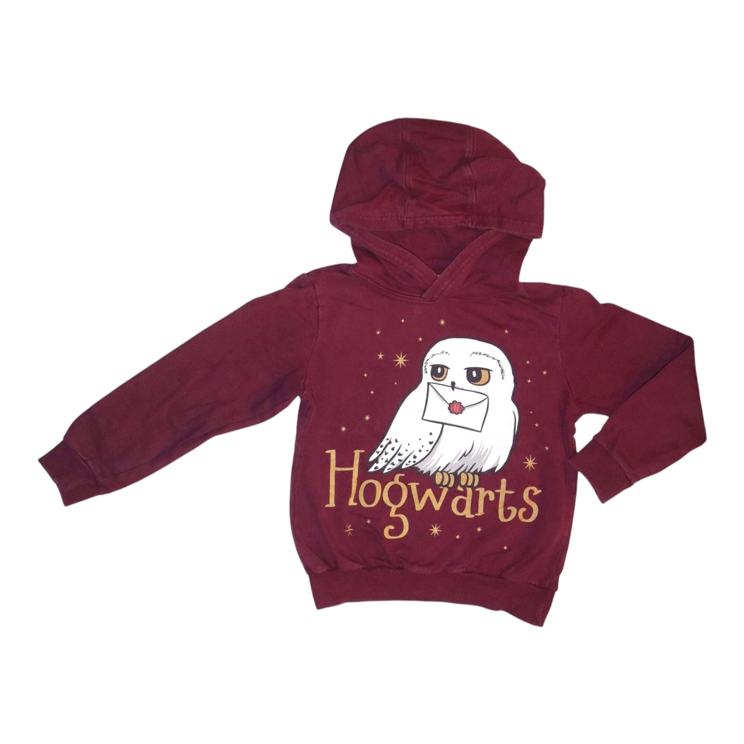 Tröja med Huva från Harry Potter - Storlek 122 - Rödbrun & Vit (Multi)