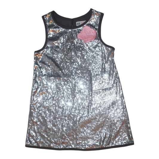 Linne Klänning från H&M - Storlek 116 - Silver