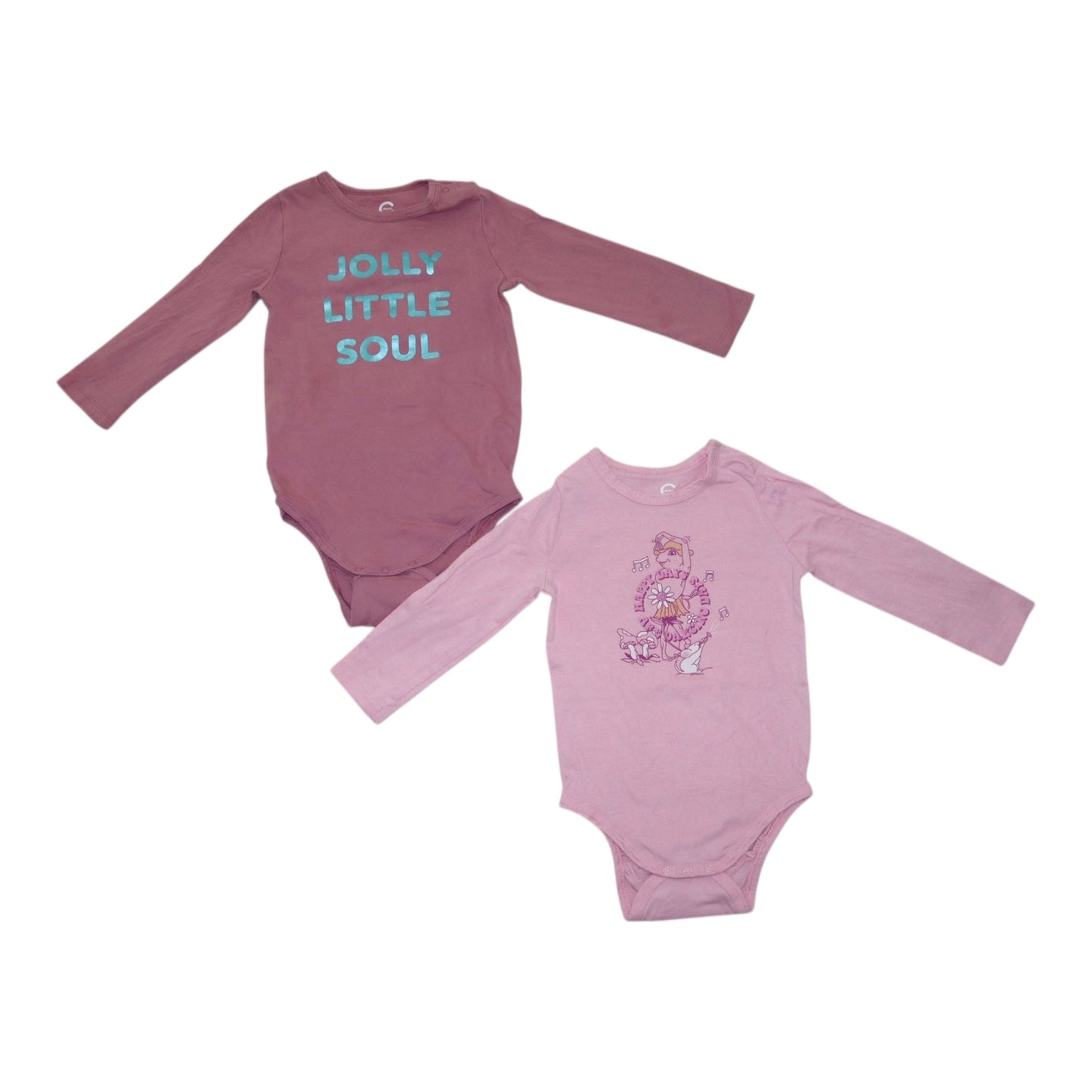 Långärmad Body (2 Pack) från Cubus - Storlek 86 - Rosa