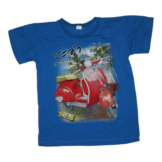 Kortärmad T-shirt - Storlek 116 - Blå & Röd (Multi)