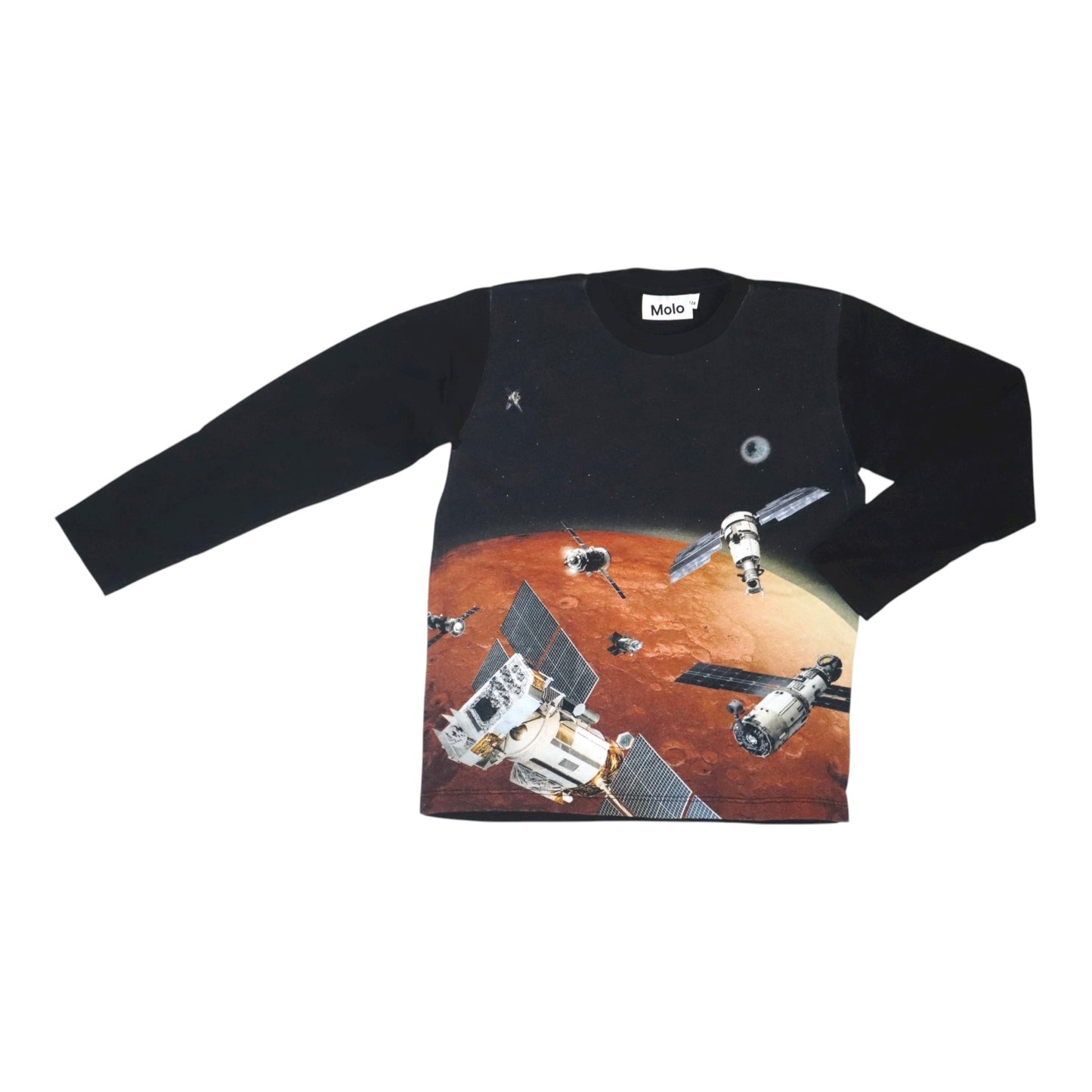 Långärmad T-shirt från molo - Storlek 128 - Svart & Brun (Multi)