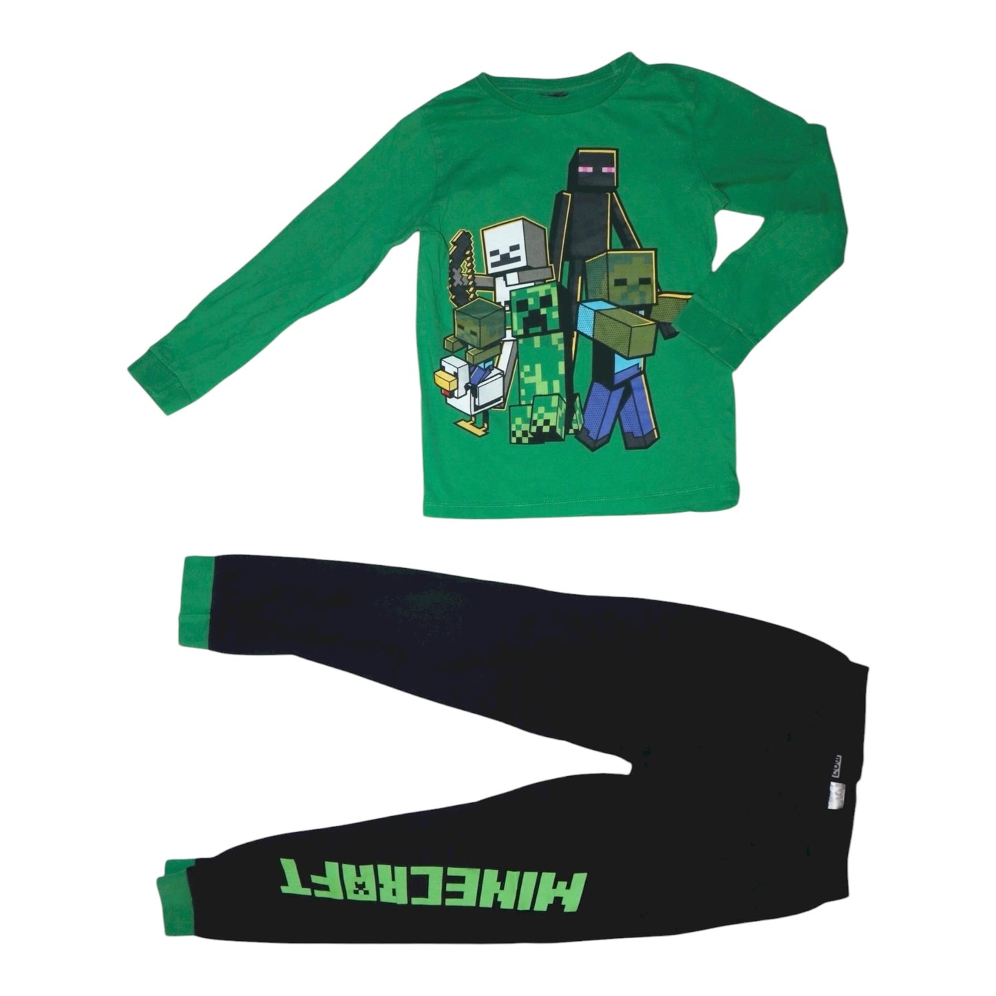 Pyjamas Tröja & Byxor Matchende Set från Kappahl - Storlek 134/140 - Svart & Grön