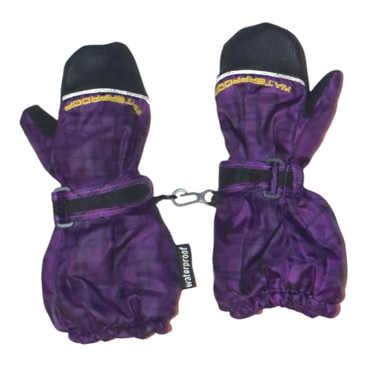 Fleecefodrade Vattentäta Vantar - Storlek 92/98 - Lila & Svart