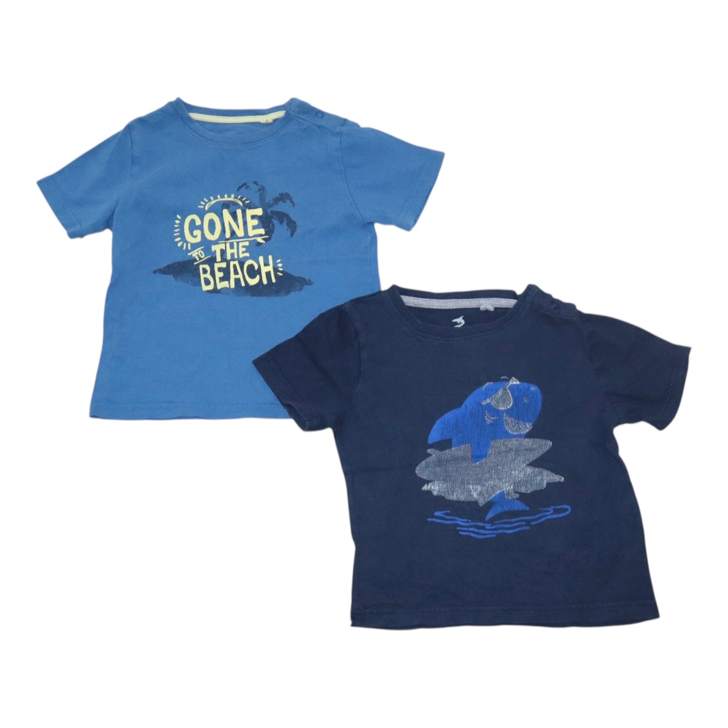 Kortärmad T-shirt (2 Pack) från lupilu - Storlek 86/92 - Blå