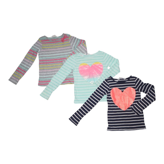 Långärmad T-shirt (3 Pack) från H&M - Storlek 110/116 - Svart & Ljusgrön (Multi)