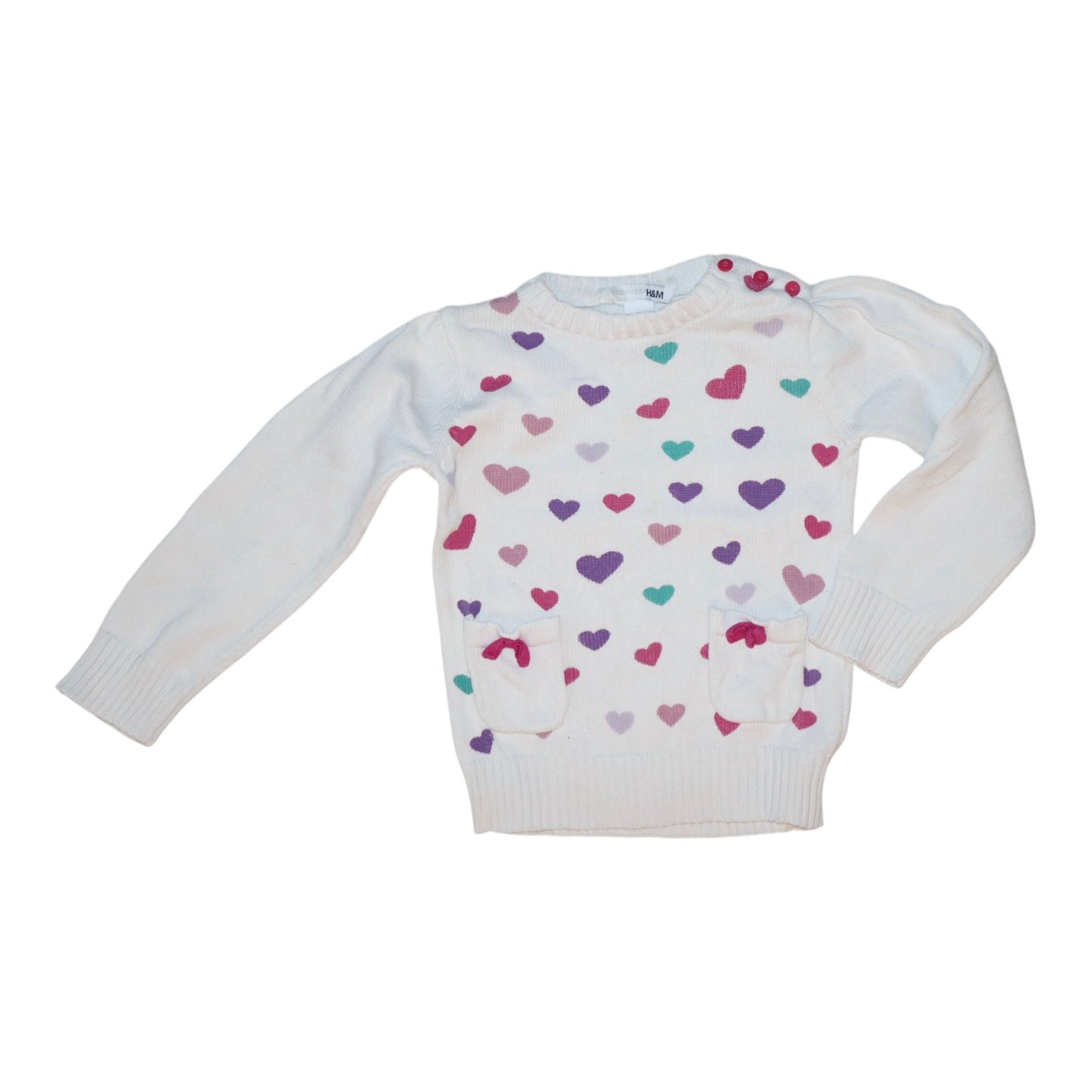 Stickad Tröja från H&M - Storlek 110 - Vit (Multi)