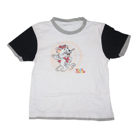 Kortärmad T-shirt från VILLE VIKING - Storlek 130/140 - Svart & Vit