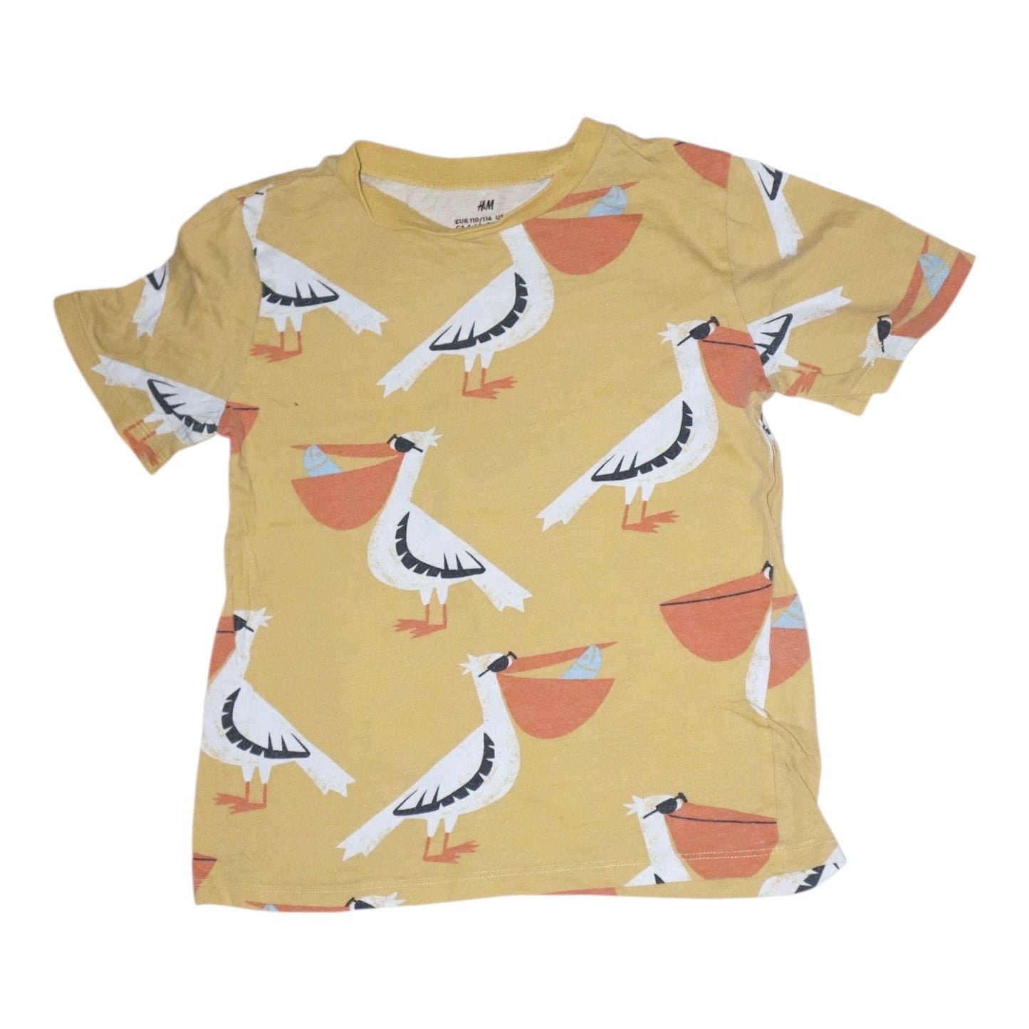 Kortärmad T-shirt från H&M - Storlek 110/116 - Gul