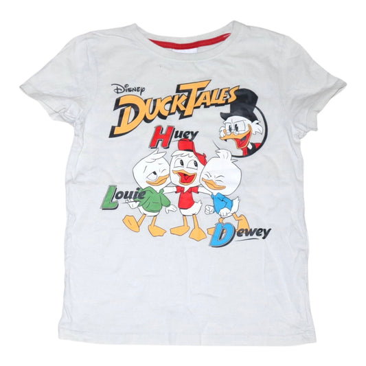 Kortärmad T-shirt från DISNEY DUCKTALES - Storlek 122 - Vit