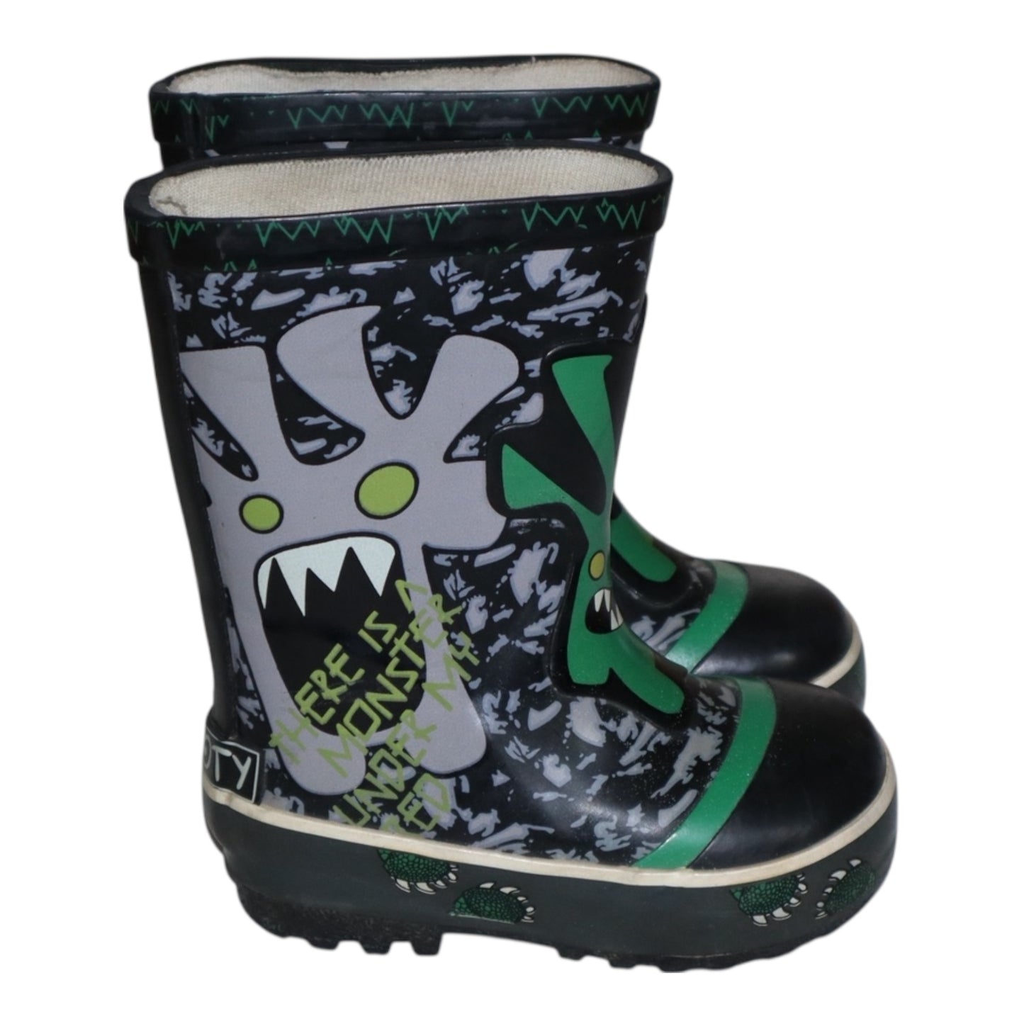 Ofodrade Gummistövlar från SKOOTY - Storlek 20 (Innermått 13 cm) - Svart & Grön