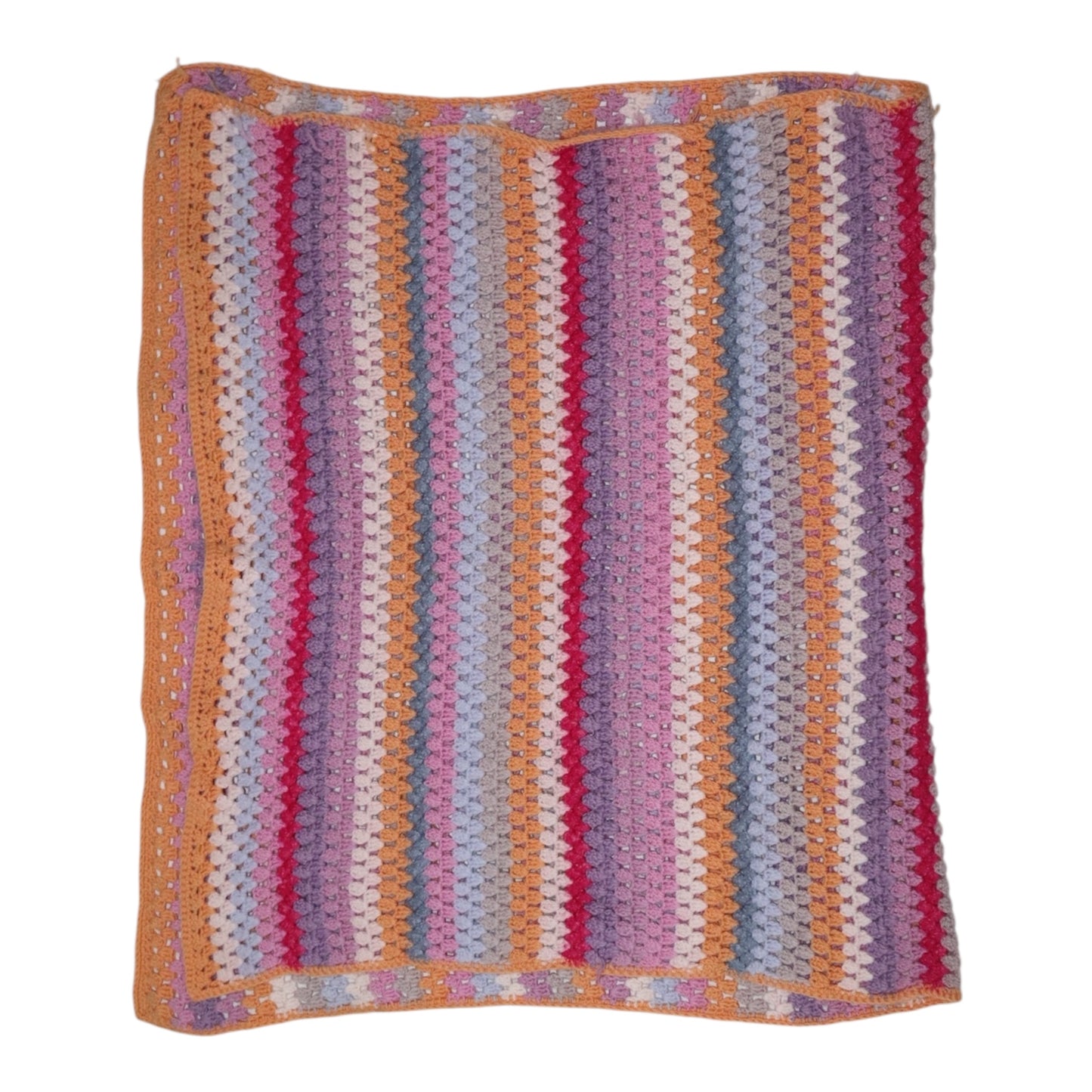 Stickad Filt - Storlek 65x125 - Rosa & Orange