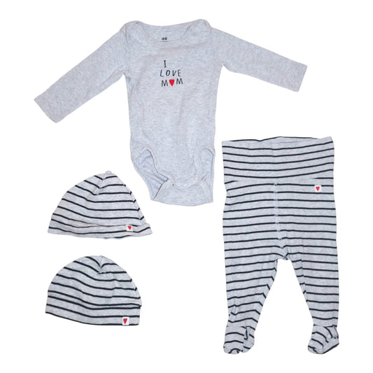 Body & Byxor & Mössor Matchande Set från H&M - Storlek 56 - Grå