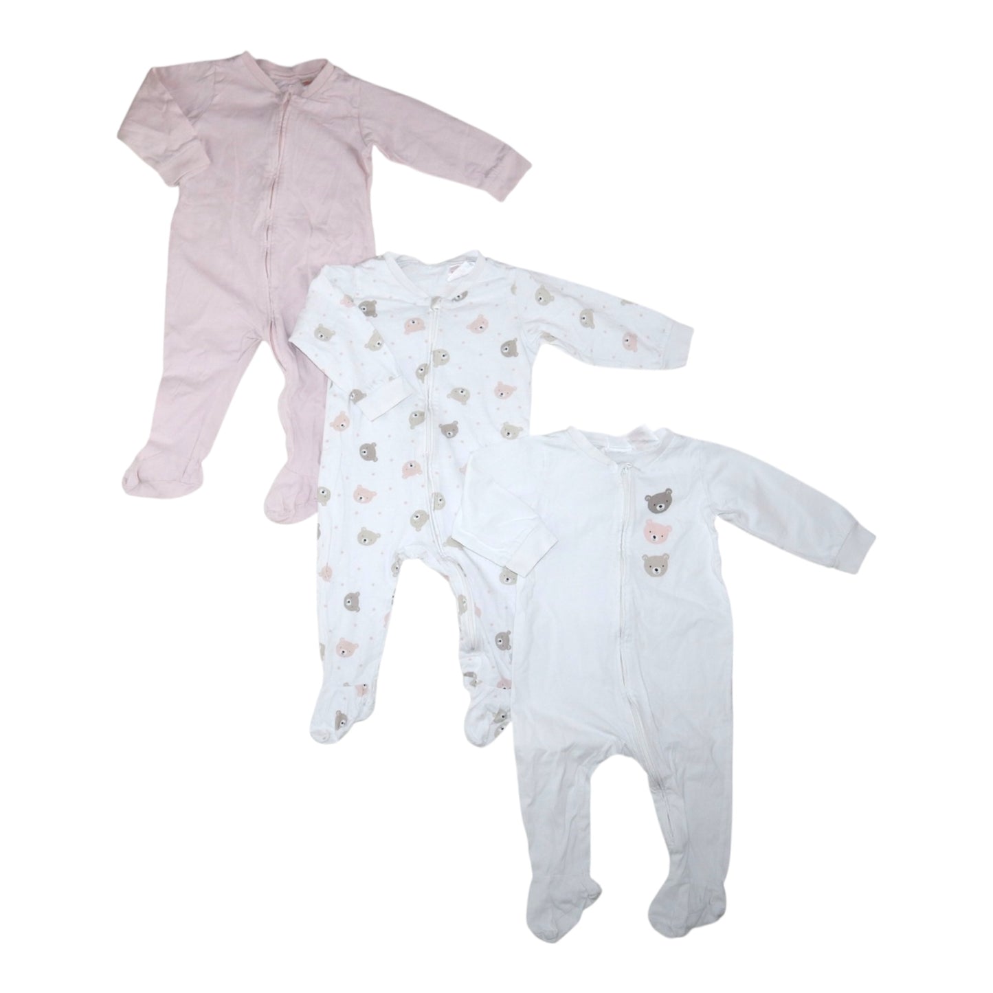 Pyjamas (3 Pack) från H&M - Storlek 68 - Vit & Rosa