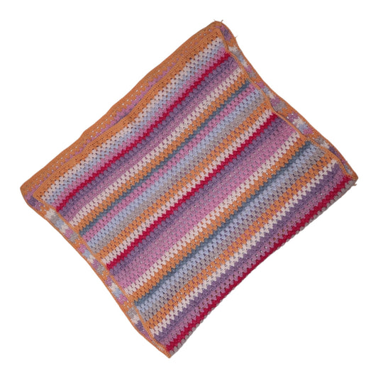 Stickad Filt - Storlek 65x125 - Rosa & Orange