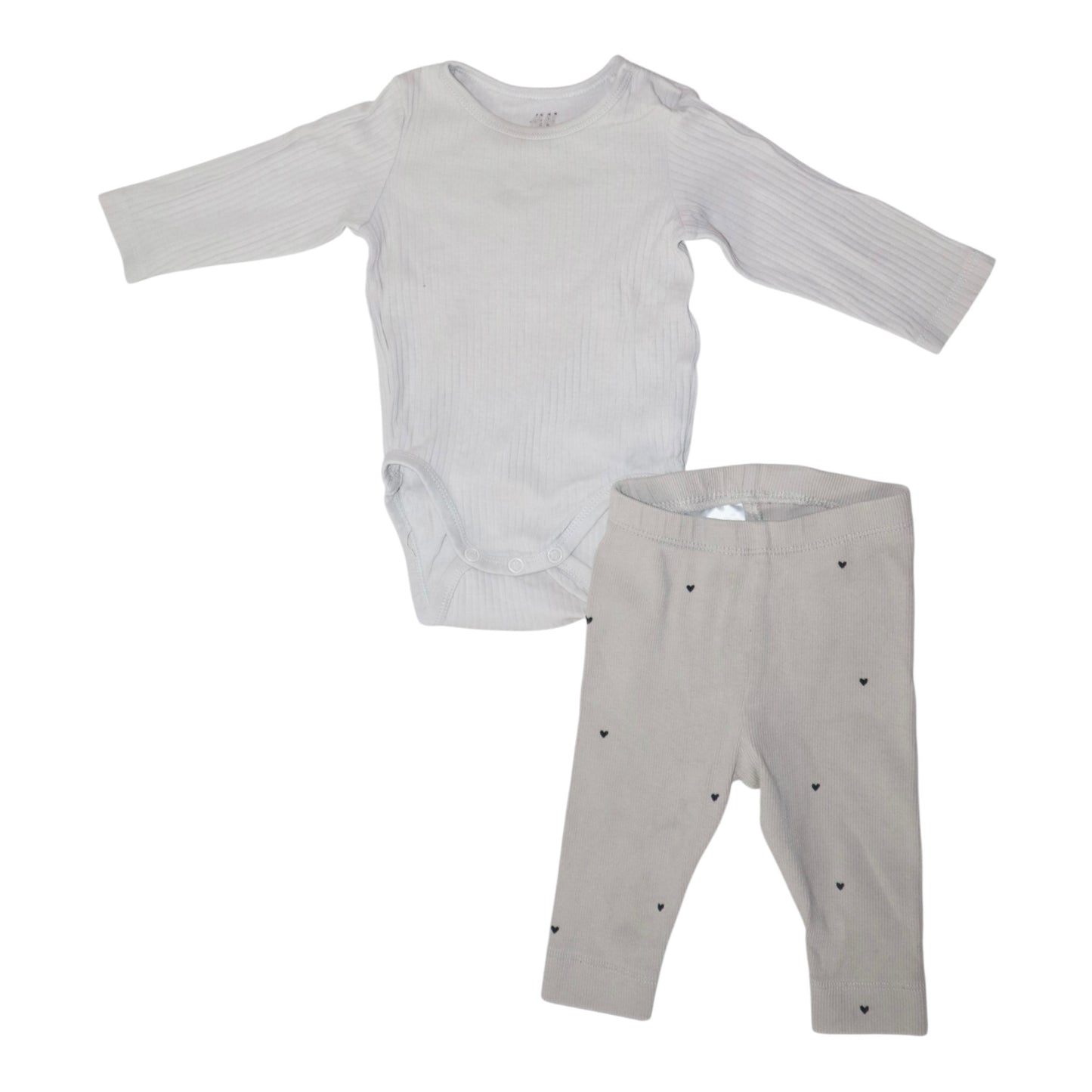 Långärmad Body & Byxor Matchande Set från H&M - Storlek 62 - Beige