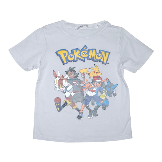 Kortärmad T-shirt från Pekémon - Storlek 98/104 - Benvit
