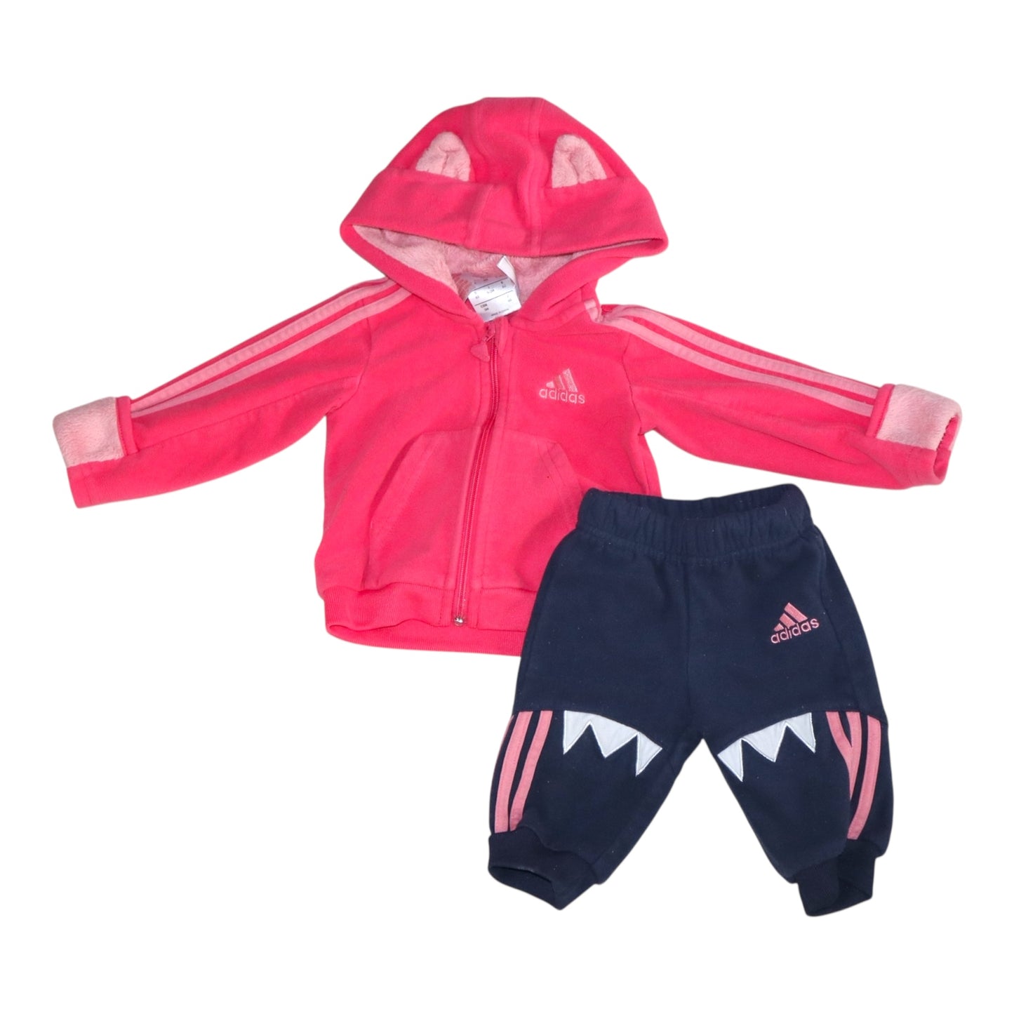 Tröja & Byxor Matchande Set från adidas - Storlek 62 - Rosa & Mörkblå