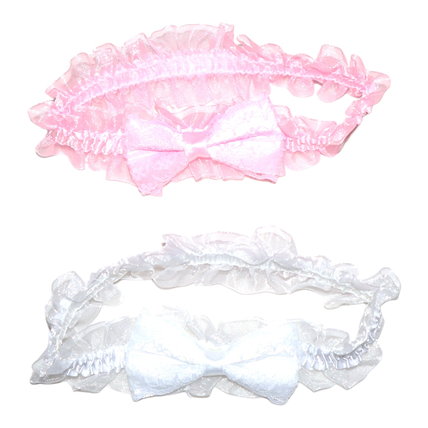 Hårband (2 Pack) - Storlek one size - Rosa & Vit