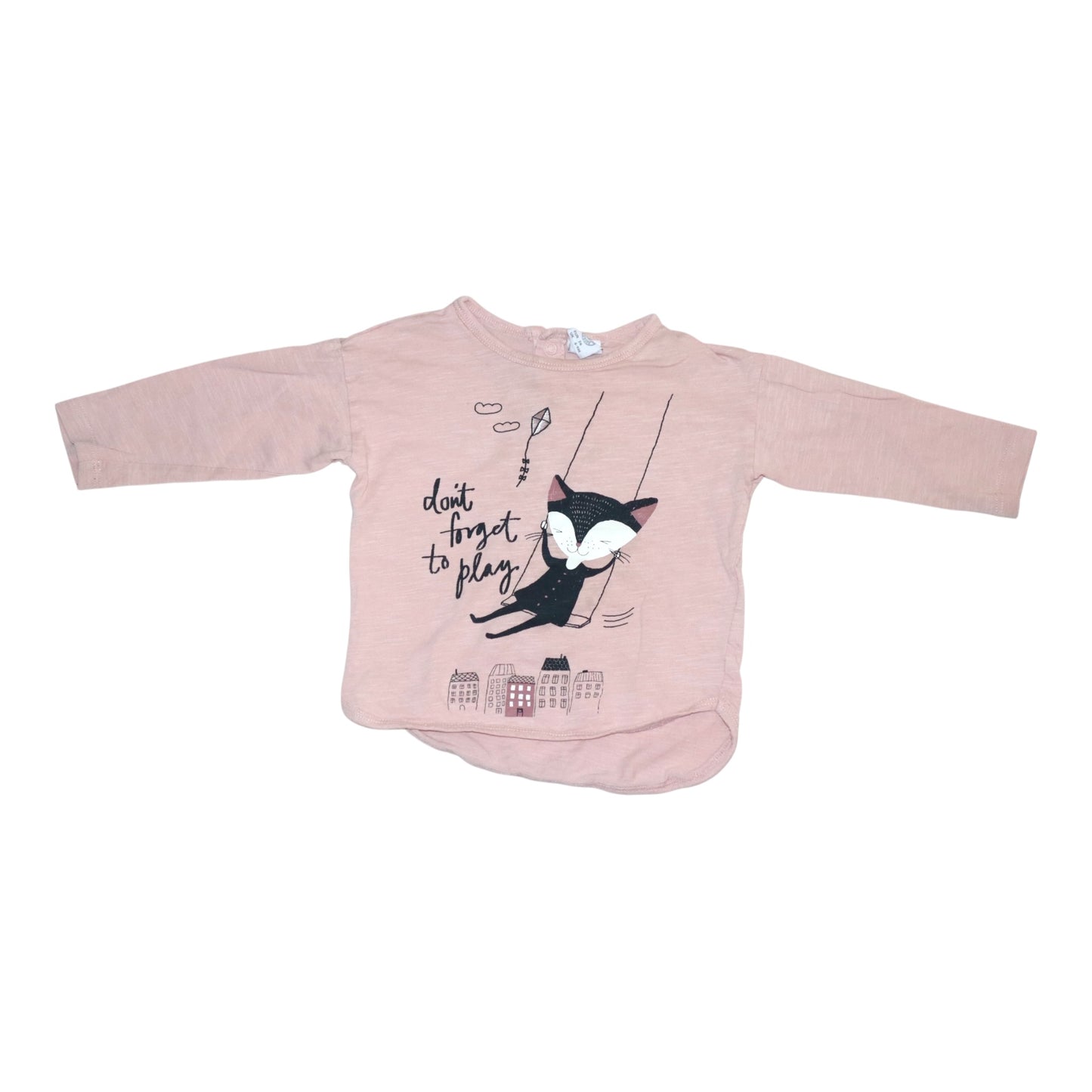 Långärmad T-shirt från LINDEX - Storlek 74 - Ljusrosa