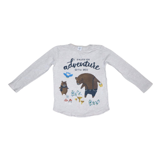 Långärmad T-shirt från LINDEX - Storlek 116 - Benvit